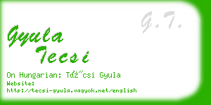 gyula tecsi business card